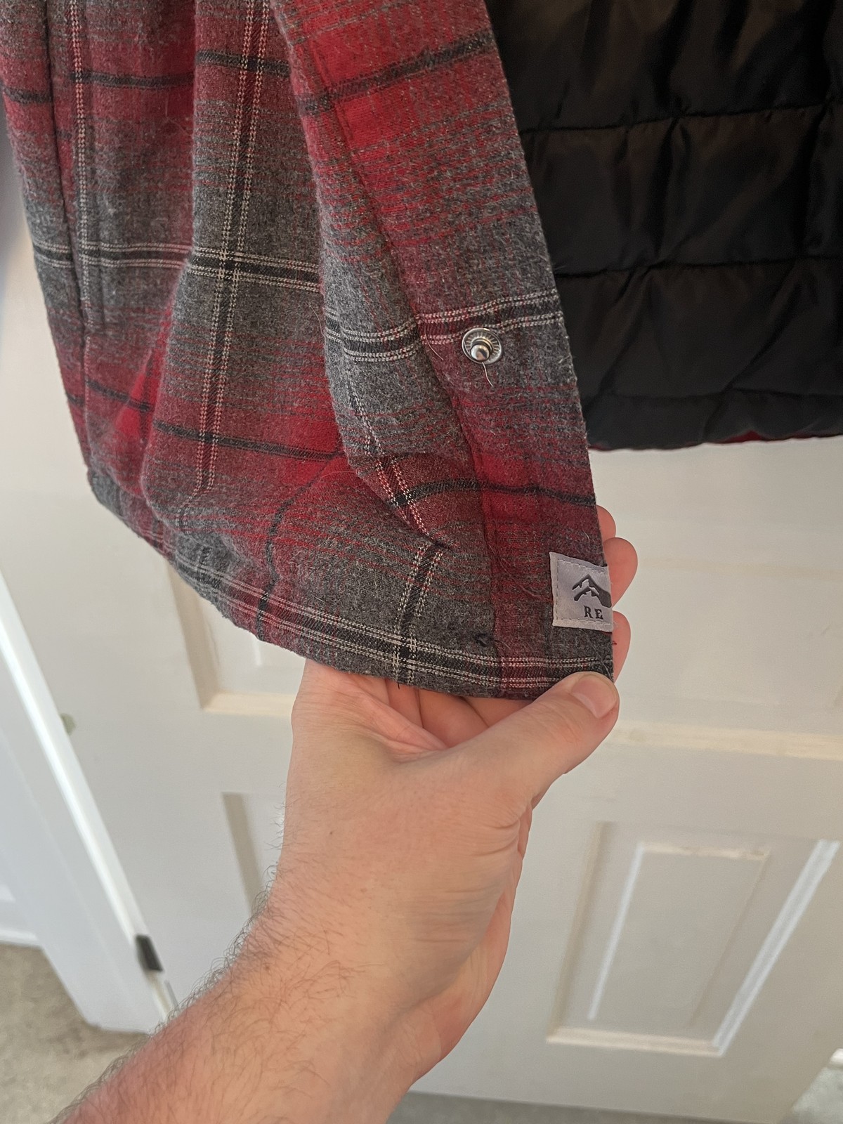 Rugged Elements Jacket Mens Small Red Gray Plaid … - image 5