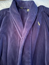 Men s Polo Ralph Lauren Plush Navy Robe OS One Size