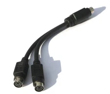 PS2 Splitter Mouse-Keyboard Adapter for IBM COMPAQ TOSHIBA DELL MiniDin-6