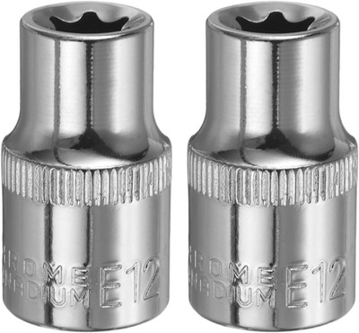 1/2'' x E12 Torx Bit Set, 2 Stück Torx Nuss Set Schrauber Sechskant Steckschlüsse