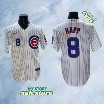 Cubs #8 Ian Happ White Cool Base Stitched Jersey ''All sizes available''