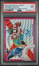 2021 Leaf Metal State Pride Pink Wave Refractor 5/10 Andrew Painter AUTO PSA 9