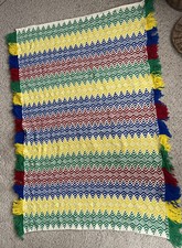 Primary Color hand knitted blanket