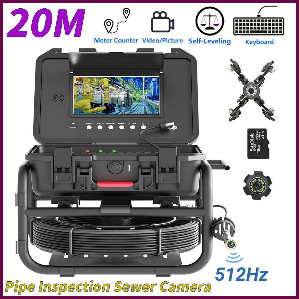 Pipe Inspection Sewer Camera HD Video DVR 16G Self-Leveling System 9