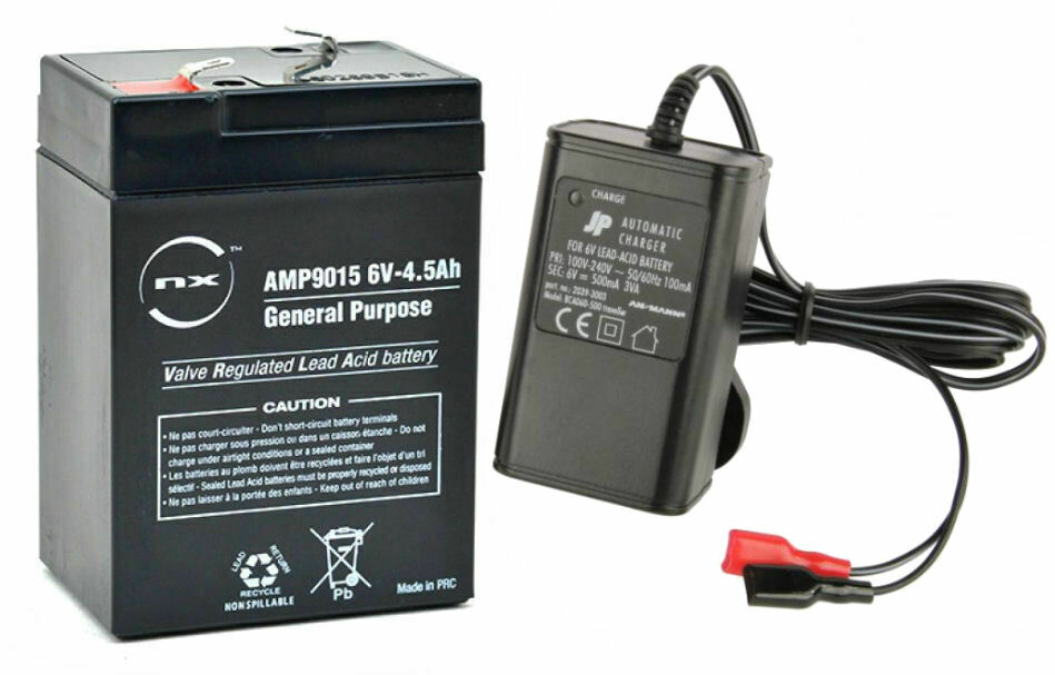 Rechargeable Battery 6 Volt Sealed Lead Acid 4.5AH 6V4.0 & 6 Volt Mains