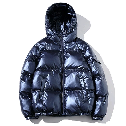 Herren Winter Warm Mantel Glänzend Kapuze Baumwolle Jacke Bubble Puffer Freizeit Mantel - Bild 1 von 21