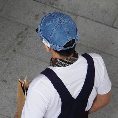 Mens Brimless Denim Hats Vogue Retro 