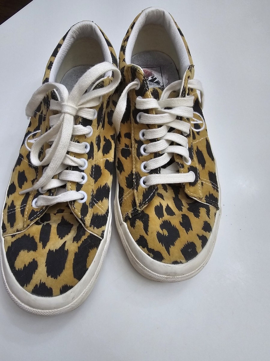 VANS Leopard Print White Brown Unisex Skate Sneakers Men’s Size 5 Vans Unisex Style Sid Leopard Print Skate Shoes Sneakers  main image 3