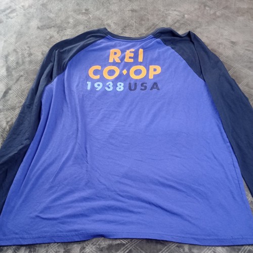 REI Co-Op Raglan T-Shirt Mens XXL 2XL Blue Organic Cotton Long Sleeve Soft USA - Picture 9 of 9