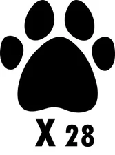 PAW PRINT STICKERS Any Colour Car Wall Art Stickers Decals Graphic Cat Dog x 28