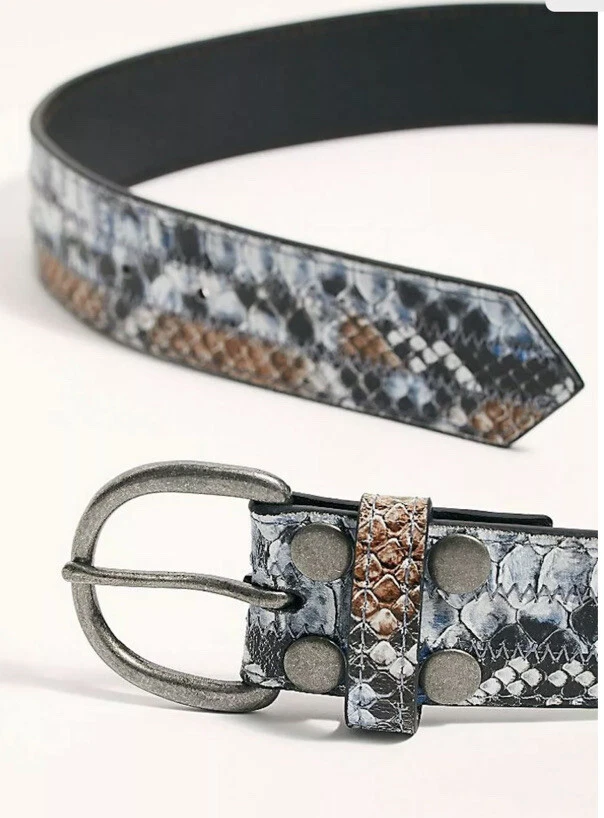 Free People Snake Embossed Leather Belt, S/M, NEW! - Image 2 of 4