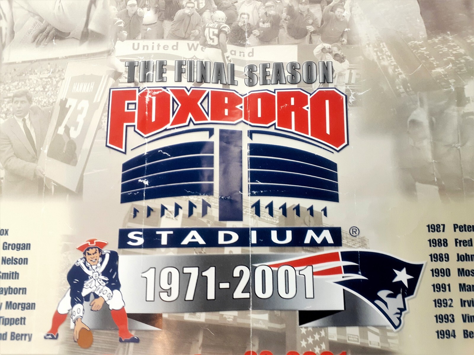 New England Patriots The Final Season Foxboro Stadium Insert SGA 12/22