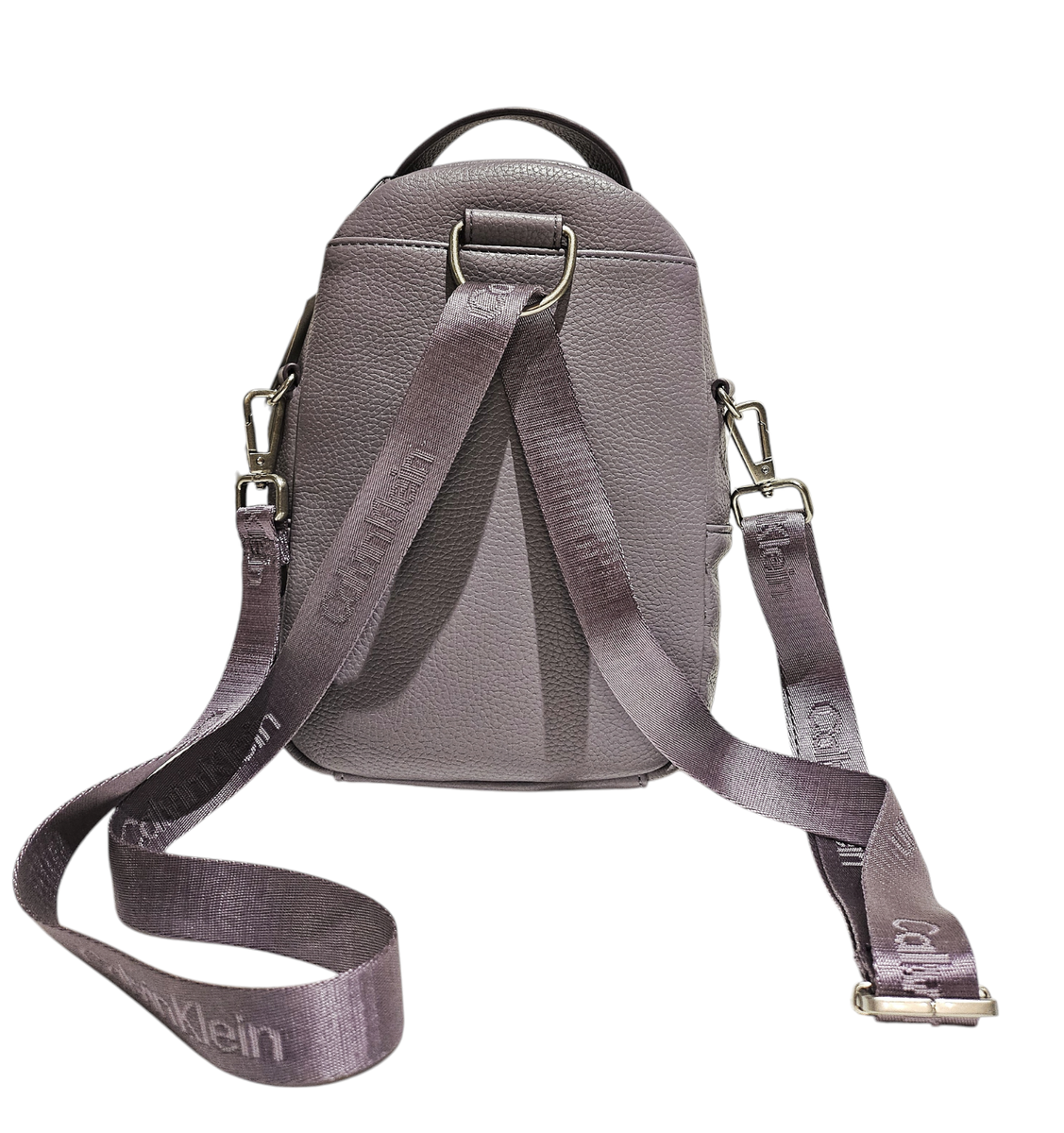 Calvin Klein Lavender Leather Convertible Crossbody Backpack  display picture 1