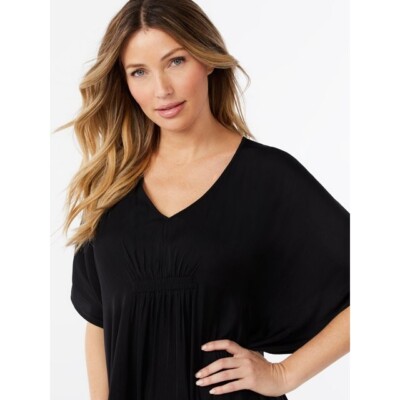 Sofia Vergara Women's and Women'   Sleep Caftan Size XL Black  --C8--