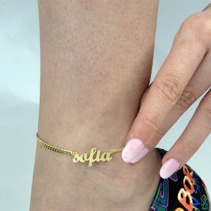 Stainless Steel Custom Name Necklace for Women Personalized Leg Jewelry