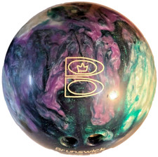 Vtg Rare Brunswick LH AXIS Marble Glitter 14Lb Bowling Ball  Wire Rack Bag Set