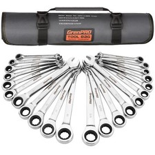 Ratcheting Wrench Set, Combination Wrench Set, 22-Piece SAE  Metric and Standar