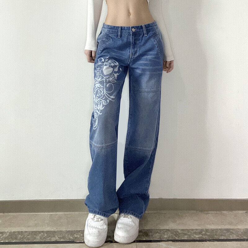 Low Waist Jeans Y2K Vintage Retro Women Wide Leg Pants Denim Low Waist Jeans Y2K Vintage Retro Women Wide Leg Pants Denim