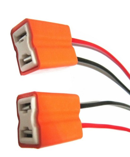 Wire Ceramic Pigtail H7 Two Harness Head Light Low Beam Bulb Female Socket Plug - Picture 6 of 7