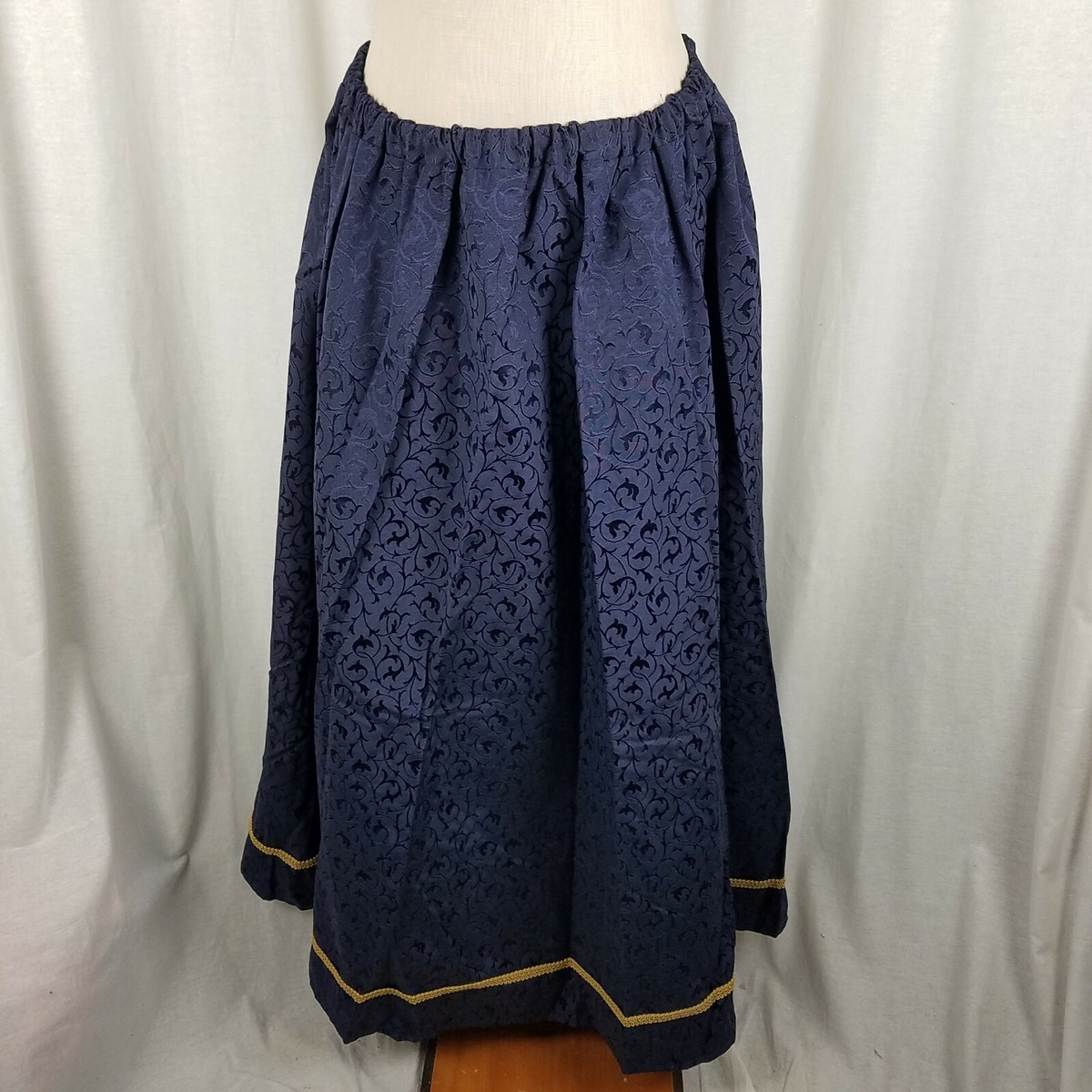 Handmade Vintage Long Maxi Jacquard Ribbon Trim Skirt Womens