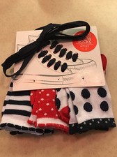 Blue Star Kids Socks 3 Pairs w/ Shoelaces size 11-12