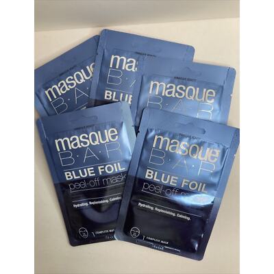 Masque Bar Peel Off Mask Blue Foil Hydrating Facial Treatment Lot of 5
