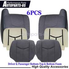 For 2003-2007 Chevy Silverado 1500 2500 3500 Front Seat Cover & Foam Cloth Gray