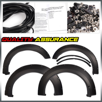 4PCS FACTORY STYLE WHEEL FENDER FLARES MUD BAFFLE FIT FOR 2015-17 FORD F150