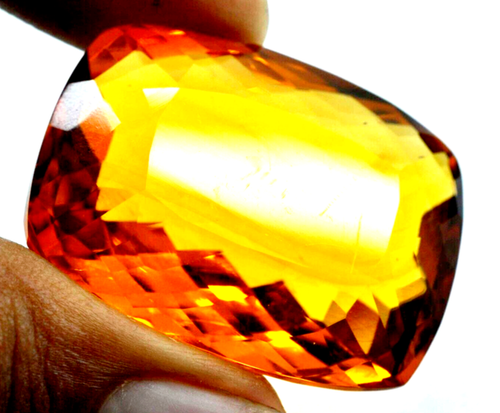 AAA+ Large Yellow Citrine 85.45 Ct. Cushion Cut Loose Gemstone Gift for Birthday - Picture 2 of 8