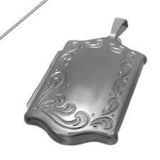 Locket book look 925 silver amulet medium size chain engraving e.g. zodiac sign