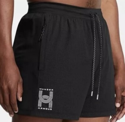 NEW NWT MEN SZ LG Under Armour UA Train Run Anywhere Shorts 1386620 4'' Black $65
