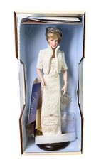 The Franklin Mint Diana Princess of Wales Porcelain Doll Pearl Dress New in Box