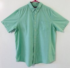 Chaps Men’s Size XL Short Shirt Buttons Front Dress Easy Care Green
