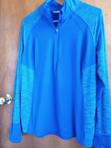 Danskin Now 1/4 Zip Athletic Pullover Top Women's Large 12-14 Really Royal Blue