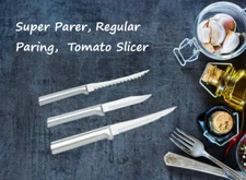 Rada 3 Pc Set Super Parer, Regular Paring and Tomato Slicer (Silver Handle)