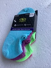 Athletic Works Women's 4 Pair Ultralite Sport Cut Liner Socks Size 4-10