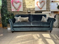 Danbury 4 seater standard cushion back sofa in Dion Capri teal chenille fabric