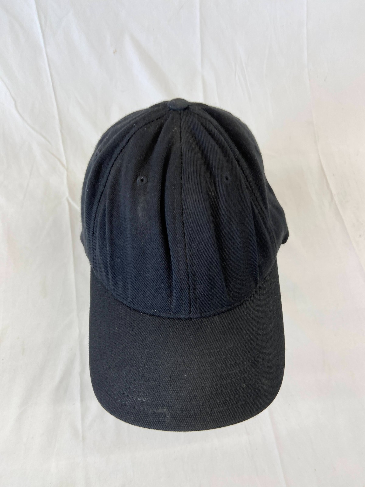 Black Solid Baseball Cap Fitted Hat Sports FlexFi… - image 4