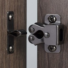 8 PCS Cabinet Latch Double Roller Catch Hardware for Cupboard BlackNickel