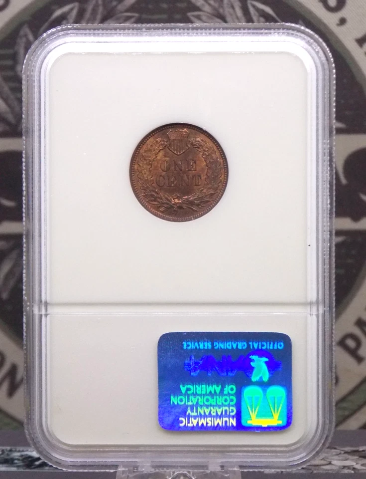 1906 Indian Head Cent Penny 1c NGC MS65 RB #004 Red Brown Gem BU Unc ECC&C, Inc. - Image 4 of 4