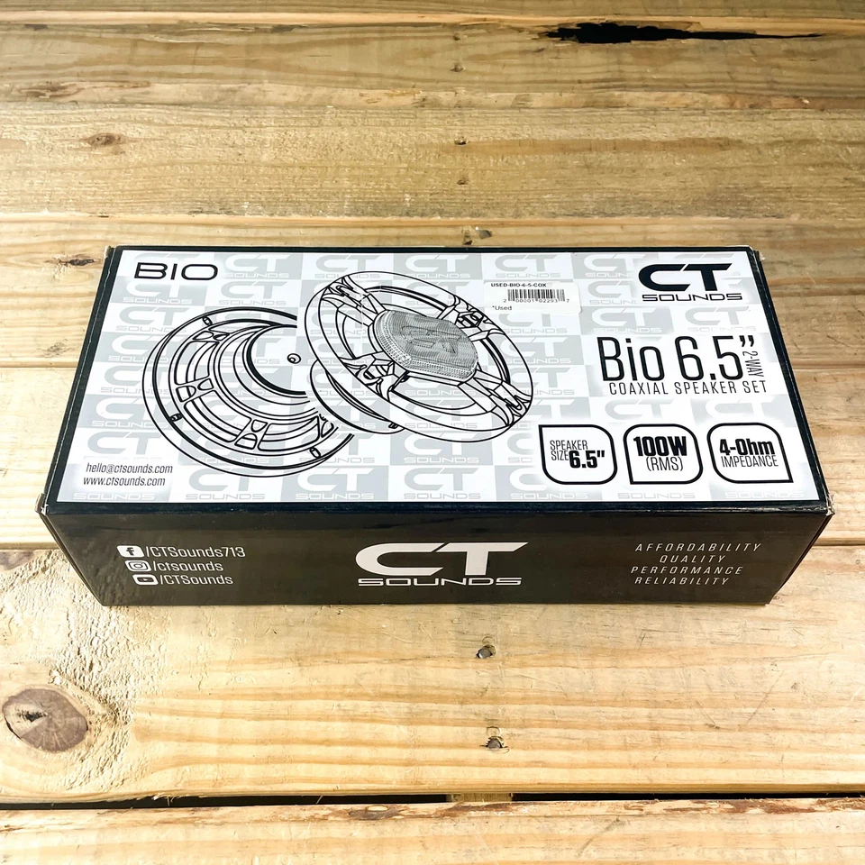 Used CT Sounds BIO-6-5-COX 100 Watts RMS 6.5 Inch Car Coaxial Speakers, Pair - Image 4 of 4