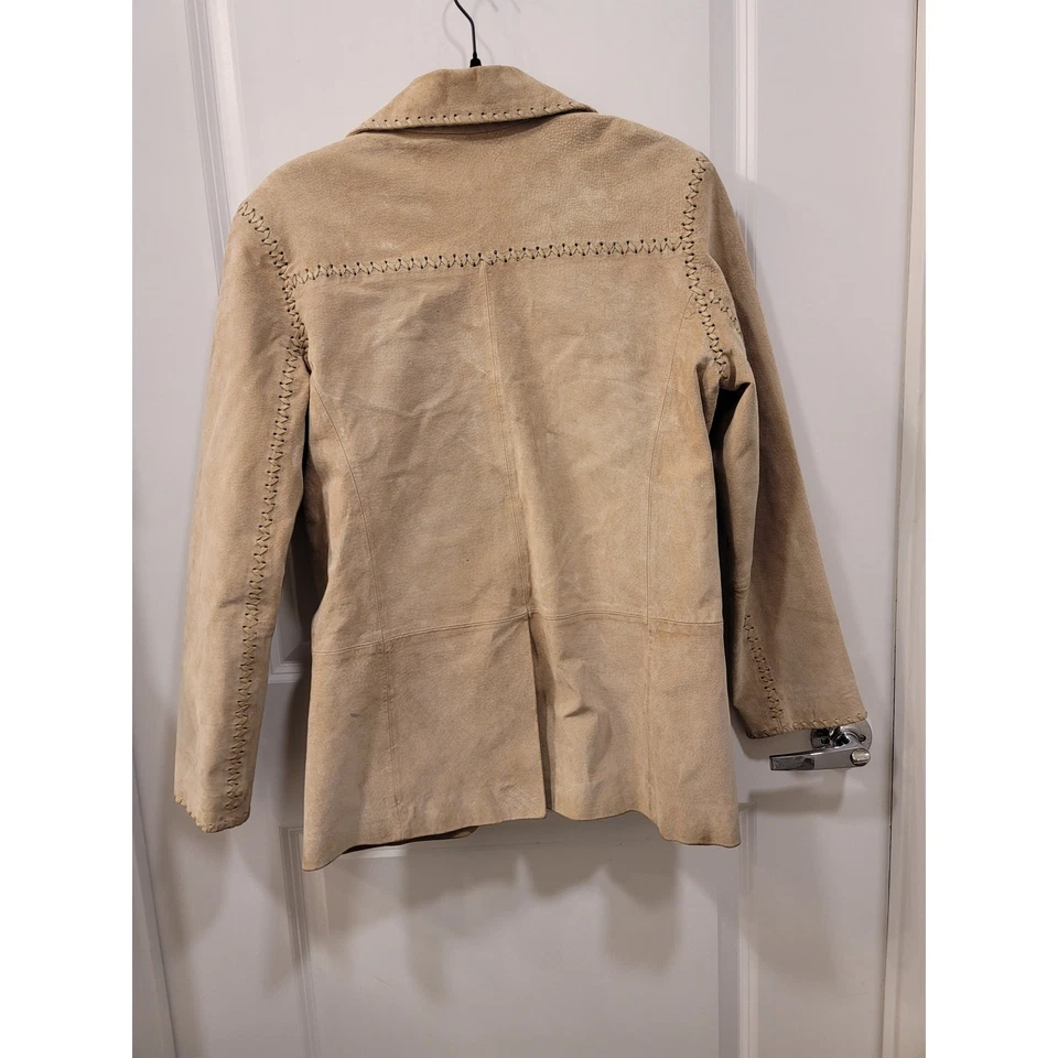 Bagatelle Vintage Leather Jacket with Stitching Detail - Image 2 of 4