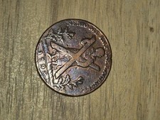 1773 half penny (used), Edinburgh token 1790 (used), 1853 half penny (Very Good)