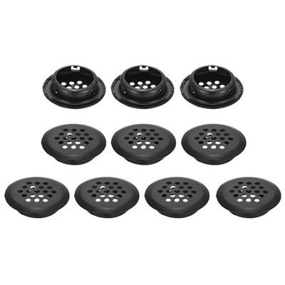 10pcs Circular Air Vents 1.1'' Stainless Steel Louver Soffit Vent, Black