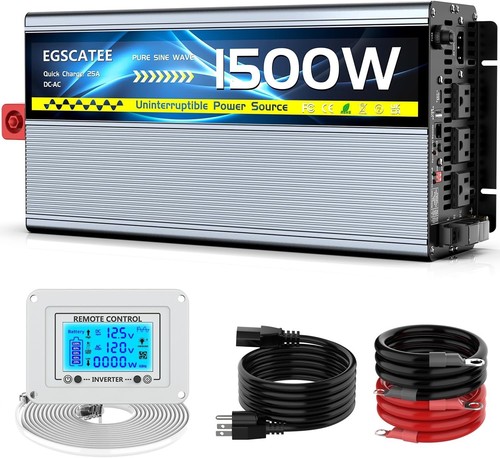 Sump Pump Battery Backup System, 1500W, LCD Screen & Remote Control-READ BELOW