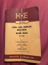 K + E Log Log Duplex Decitrig Manual & Vector Slide Rule  Manual 1947 N4081