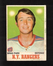 1970-71 BRAD PARK #67 ROOKIE OPC NY Rangers HALL OF FAME Star KEY Hockey Card RC. rookie card picture
