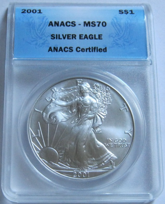 #ad #ad 2001 ANACS MS70 AMERICAN SILVER EAGLE COIN Better Date American Silver Eagle $399.95