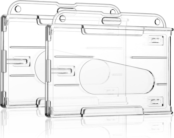 AusweishüLlen, 2 StüCk Transparent Hartplastik Ausweishalter, Horizontal Verwend-image
