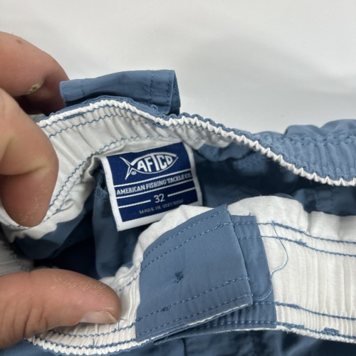 Aftco Shorts Mens 32 Blue Cargo Fishing Nylon Pockets Elastic Waist Outdoors - Picture 3 of 5